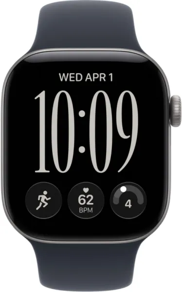 Apple Watch Series 12 46mm Aluminum Space Gray Case with Navy Blue Sport Band S/M